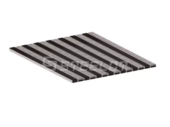 Алюминиевая решетка SteeGuard Стандарт 40 резина + ворс
