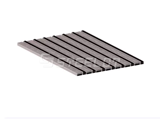 Алюминиевая решетка SteeGuard Стандарт 40 ворс + щетка
