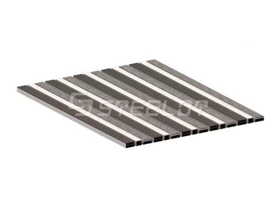 Алюминиевая решетка SteeGuard Стандарт 40 резина + ворс + скребок