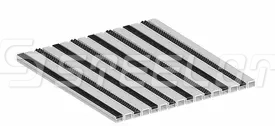 Алюминиевая решетка SteeGuard Стандарт 40 резина + широкий скребок + щетка + широкий скребок