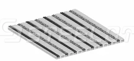 Алюминиевая решетка SteeGuard Стандарт 40 5 щетка + ворс