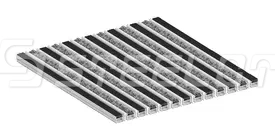 Алюминиевая решетка SteeGuard Стандарт резина + ворс + скребок