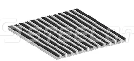 Алюминиевая решетка SteeGuard Стандарт резина + щетка + скребок
