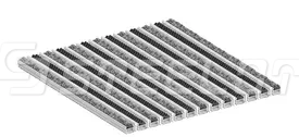 Алюминиевая решетка SteeGuard Стандарт ворс + щетка + скребок