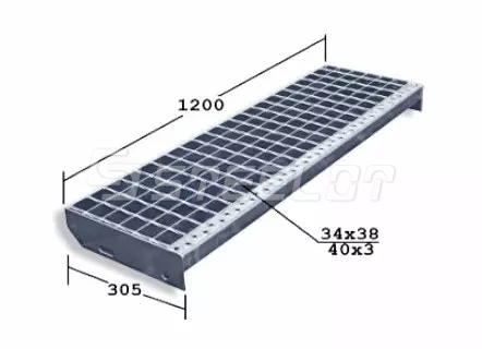 Ступени из сварного настила SP 1200х305х40х3