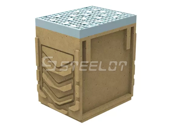 Пескоуловитель полимербетонный SteeBlock DN300 (верхняя часть) с чугунной решеткой