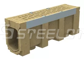 Моноблок полимербетонный ревизионный с полимербетонной решеткой SteeBlock DN110 H230, кл. Е600