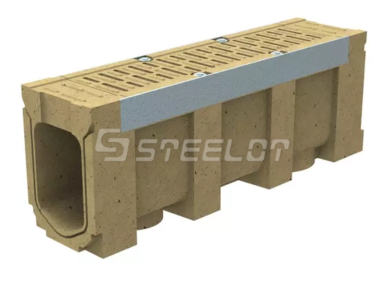 Моноблок полимербетонный ревизионный с полимербетонной решеткой SteeBlock DN110 H230, кл. Е600