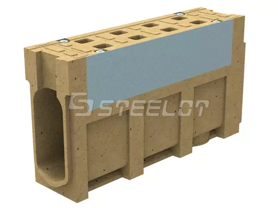 Моноблок полимербетонный ревизионный с полимербетонной решеткой SteeBlock DN110 H350, кл. F900