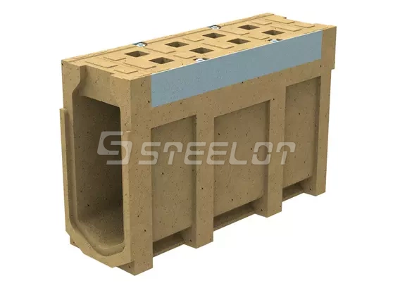 Моноблок полимербетонный ревизионный с полимербетонной решеткой SteeBlock DN150 H210, кл. Е600