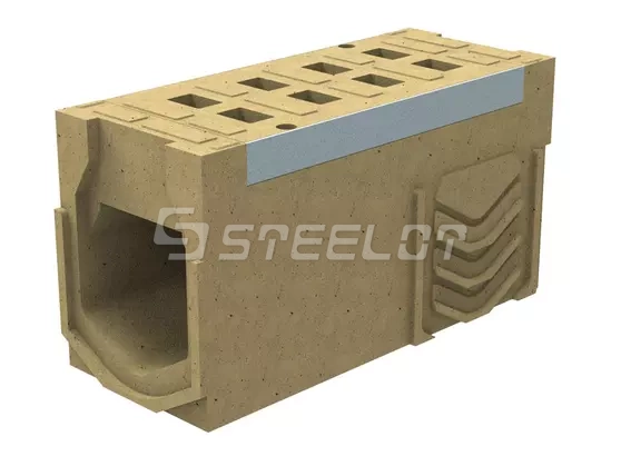 Моноблок полимербетонный ревизионный с полимербетонной решеткой SteeBlock DN200 H280, кл. F900