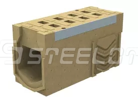Моноблок полимербетонный ревизионный с полимербетонной решеткой SteeBlock DN200 H330, кл. F900