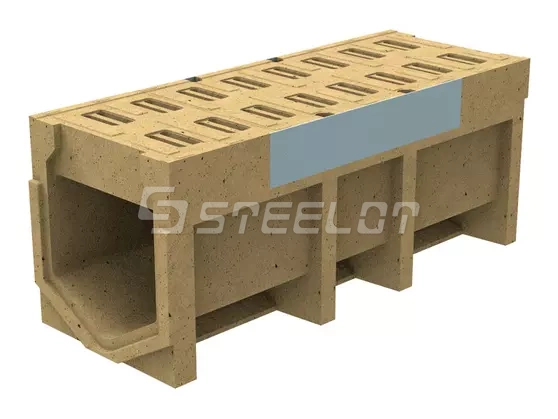 Моноблок полимербетонный ревизионный с полимербетонной решеткой SteeBlock DN300 H410, кл. Е600